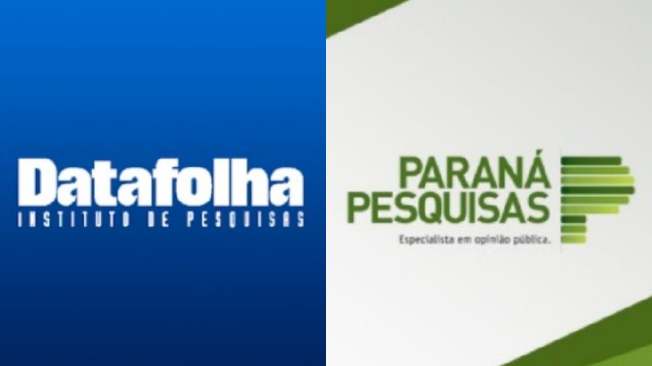 Logomarcas do Datafolha e do Paraná Pesquisas