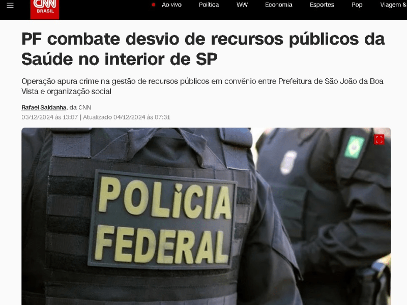 CONDERG pode assumir saúde em Mococa após PF mirar Rita&nbsp;Lobato